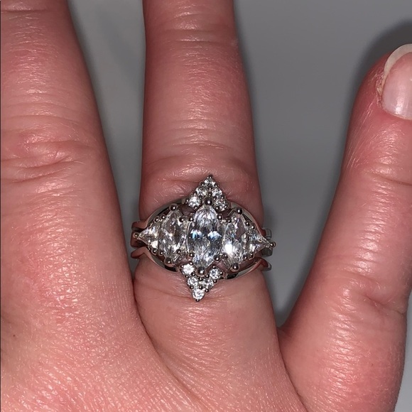3 pc Wedding Set (or whatever u like) CZ ring sz 9 - Picture 1 of 3
